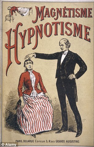 Illustration d'un hypnotiseur de spectacle en pleine performance